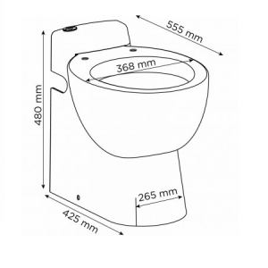 Inodoro con triturador Mod: SANICOMPACT PRO con toma para lavabo